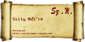 Szily Márk névjegykártya