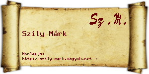 Szily Márk névjegykártya